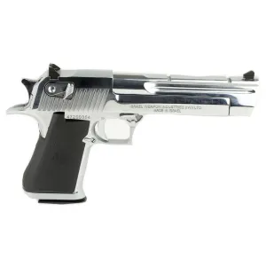 Magnum Research Desert Eagle Mark XIX 44 Remington Magnum Pistol 6" Barrel 8+1 Round Polished Chrome Slide Black Grip Polished Chrome Frame