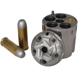 Howell Arms Conversion Cylinder 44 Caliber Uberti 1858 Remington Army Steel Frame Black Powder Revolver 45 Colt (Long Colt) 5-Round Fluted Stainless