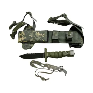 Ontario Mil-Spec ASEK Survival Knife System Tactical 5" Drop Point Carbon Steel Blade Polymer Handle Green