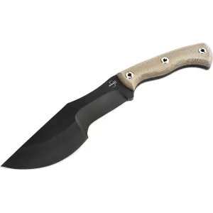 Boker Knives Tracker 2.0 Fixed Blade Knife 7.2" Clip Point 1095 Black Blade Micarta Handle Brown