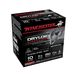 Winchester Drylok Super Steel Magnum Waterfowl 10 Gauge Ammo 3-1/2" #2 Steel Shot 1-5/8 oz Case of 250 (10 Boxes of 25)