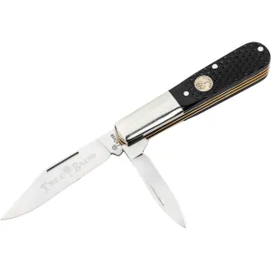Boker Knives BLD Barlow Pocket Knife 2.68" Clip Point, Drop Point D2 Satin Blade Bone Handle Black