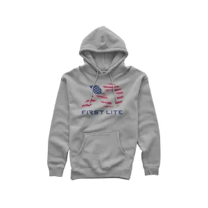First Lite Men's Flag Fill Hoodie Gray Heather Medium