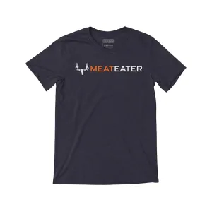 MeatEater Men's Classic Logo Short Sleeve Crew Neck T Shirt Navy Heather Medium