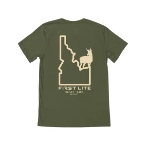 First Lite Men's Idaho Pronghorn Short Sleeve Crew Neck T Shirt Olive XL