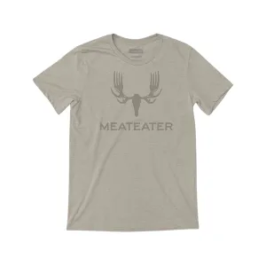 MeatEater Men's Primary Logo Short Sleeve Crew Neck T Shirt Oatmeal Heather Large