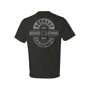 Hornady Men's Double Rocker Short Sleeve Crew Neck T Shirt Dark Olive Heather Medium