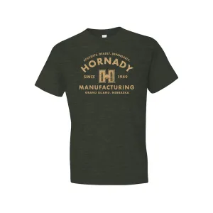 Hornady Men's Manufacturing Short Sleeve Crew Neck T Shirt Dark Olive Heather XL