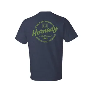 Hornady Men's H Logo Stamp Short Sleeve Crew Neck T Shirt Indigo Large
