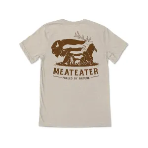 MeatEater Men's Hoof To Paw Short Sleeve Crew Neck T Shirt Cream Large