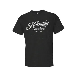 Hornady Men's Vintage Script Short Sleeve Crew Neck T Shirt Lead Heather Medium