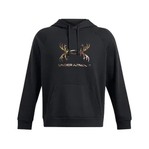 Under Armour Men's Rival Antler Hoodie Black/UA Barren Camo Medium