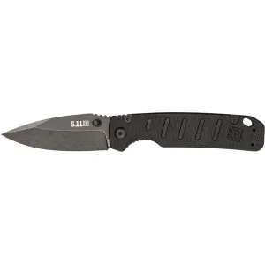 5.11 Braddock Mini Pocket Knife 3" Drop Point D2 Black Blade G-10 Handle Black