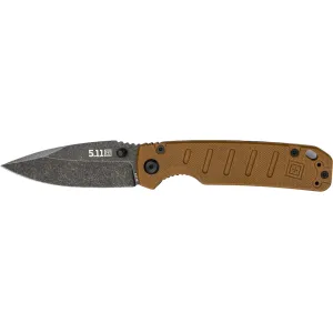 5.11 Braddock Mini Pocket Knife 3" Drop Point D2 Black Blade G-10 Handle Kangaroo
