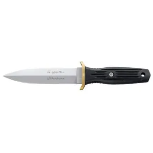 Boker Knives Applegate-Fairbairn Boot Fixed Blade Knife 4.75" Dagger 440C Stainless Steel Blade Delrin Handle Black