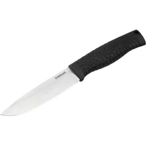 Boker Knives Bronco Fixed Blade Knife 4.45" Drop Point CPM-3V Satin Blade TPE Handle Black