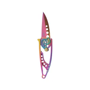 CRKT Snap Lock Pocket Knife 2.54" Drop Point 420J2 Iridescent Blade Stainless Steel Handle Iridescent