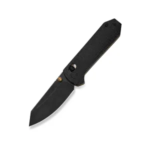 CIVIVI Yonder Pocket Knife 2.88" Wharncliffe Sandvik 14C28N Black Stonewash Blade Burlap Micarta Handle Black