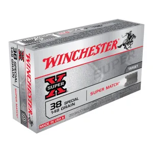Winchester Super X Match 38 Special Ammo 148 Grain Wadcutter Case of 500 (10 Boxes of 50)