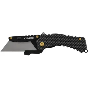 Coast DX126 Razor Pocket Knife 1.25" Utility Stainless Steel Satin Blade Nylon Handle Black