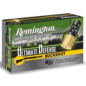 Remington Ultimate Defense 12 Gauge Ammo 3" #00 Buckshot 15 Pellets Case of 100 (20 Boxes of 5)