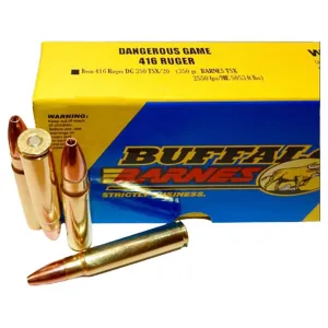 Buffalo Bore Dangerous Game 416 Ruger Ammo 350 Grain Barnes TSX Solid Hollow Point Lead Free Box of 20