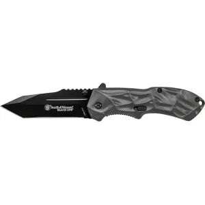 Smith & Wesson Black Ops 3 M.A.G.I.C. Assisted Opening Folding Pocket Knife 3.4" Black Tanto Point 4034 Stainless Steel Blade Aluminum Handle Black