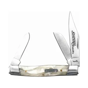 Imperial Large Stockman Folding Pocket Knife 3-Blade Clip, Sheepsfoot, and Spay Point 3Cr13 Stainless Steel Cracked Ice POM Handle