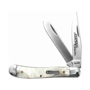 Imperial Large Trapper Folding Pocket Knife 2-Blade Clip and Spey Point 3Cr13MoV Stainless Steel Cracked Ice POM Handle
