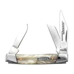 Imperial Small Stockman Folding Pocket Knife 3-Blade Clip, Sheepsfoot, and Spay Point 3Cr13 Stainless Steel Cracked Ice POM Handle