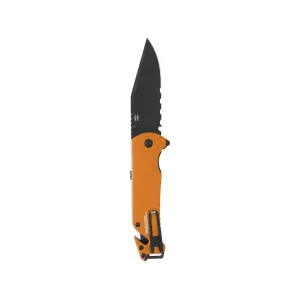 SOG Escape ATK 2.0 Assisted Opening Pocket Knife 3.4" Partially Serrated Drop Point AUS-8 Black Blade Aluminum Handle Orange