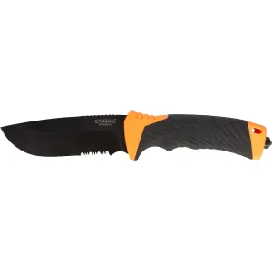 Camillus Rhinoback Fixed Blade Knife 4.53" Partially Serrated Drop Point 420 Black Blade Injection Molded Nylon Handle Black