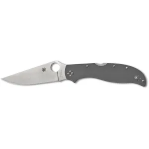 Spyderco Stretch 2 XL Pocket Knife 3.99" Leaf CPM-CRUWEAR Satin Blade G-10 Handle Gray