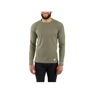 Carhartt Men's Force Midweight Waffle Long Sleeve Base Layer Shirt Burnt Olive Large