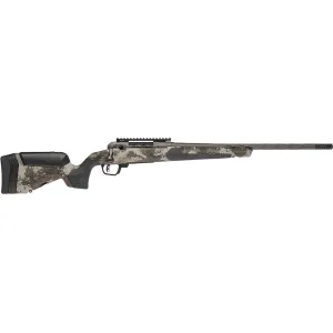 Savage Arms 110 Core Hunter Pro Bolt Action Rifle 22 Creedmoor Left Hand 24" Fluted Gun Metal Gray Threaded Barrel Gun Metal Gray Frame Woodland Adjustable Stock