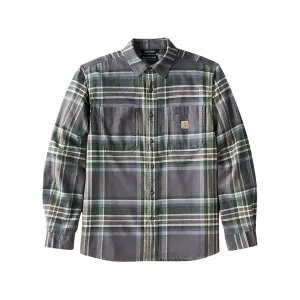 Carhartt Men's Rugged Flex Relaxed Fit Midweight Flannel Shirt Gravel 3XL