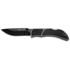 Outdoor Edge FieldLite Folding Knife 3.3" Drop Point 8Cr10MoV Black Blade Fiberglass Reinforced Nylon (FRN) Handle Black