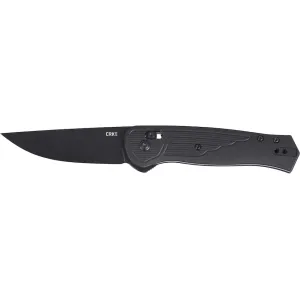 CRKT Sero Pocket Knife 3.02" Drop Point CPM S35VN Black Titanium Nitride Blade Glass Reinforced Nylon (GRN) Handle Black