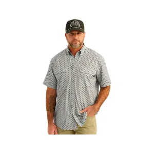 Nomad Men's Huntley Printed Short Sleeve Shirt Harbor Mist Medium