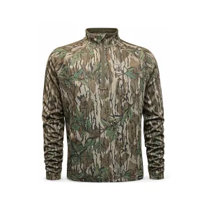 MidwayUSA Men's Grid Fleece Quarter Zip Shirt Mossy Oak Greenleaf Large
