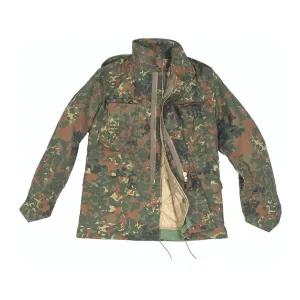 Mil-Tec Men's M65 Lined Field Jacket Flecktarn Camo Medium