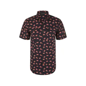 Drake Men's Life Short Sleeve Shirt Caviar Black Medium