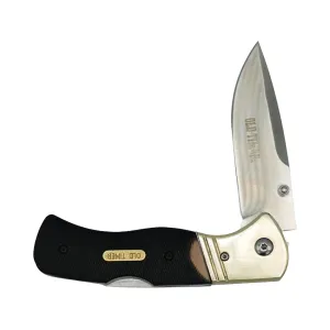 Old Timer Switch It Saw Tooth Pocket Knife 3.3" Drop Point Stainless Steel Satin Blade Sawcut Handle Brown