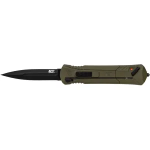 Smith & Wesson M&P OTF Assisted Opening Pocket Knife 3.5" Spear Point AUS-8 Black Oxide Blade Aluminum Handle OD Green
