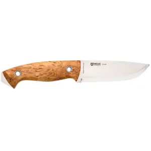 Helle Utvaer Fixed Blade Knife 4.13" Drop Point Sandvik 12C27 Satin Blade Birch Handle Brown