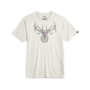Sitka Gear Men's American Elk Short Sleeve Crew Neck T Shirt Ivory Large