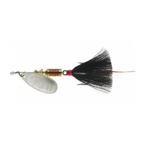 Mepps Aglia Dressed Inline Spinner 1/4oz Black Tail Silver Blade