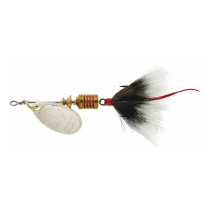 Mepps Aglia Dressed Inline Spinner 1/8oz Gray Tail Silver Blade