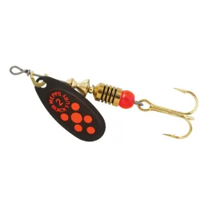 Mepps Aglia Black Fury Plain Inline Spinner Black & Fluorescent Red Dots 1/6 oz