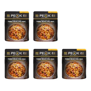 Peak Refuel Three Bean Chili Mac Vegan Freeze Dried Food 5PK